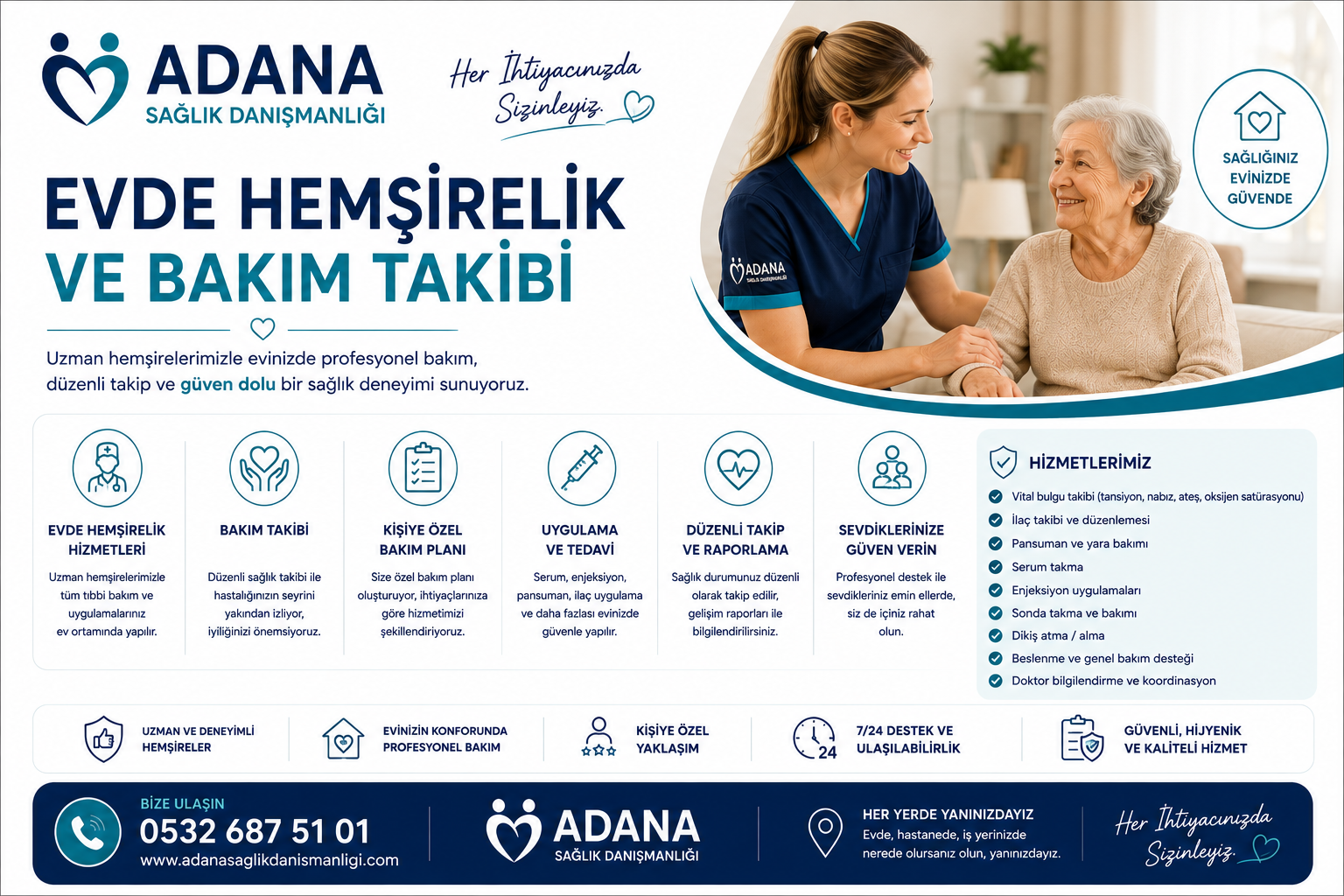 Evde hemşirelik bakımı ve takibi